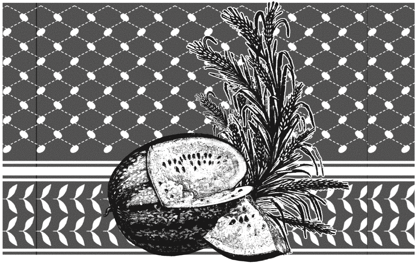 watermelon and keffiyeh